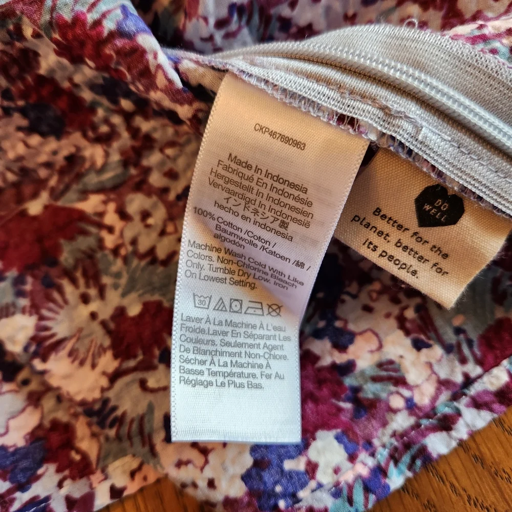 NEW Madewell Floral Seersucker Short Sleeve Top Size 14